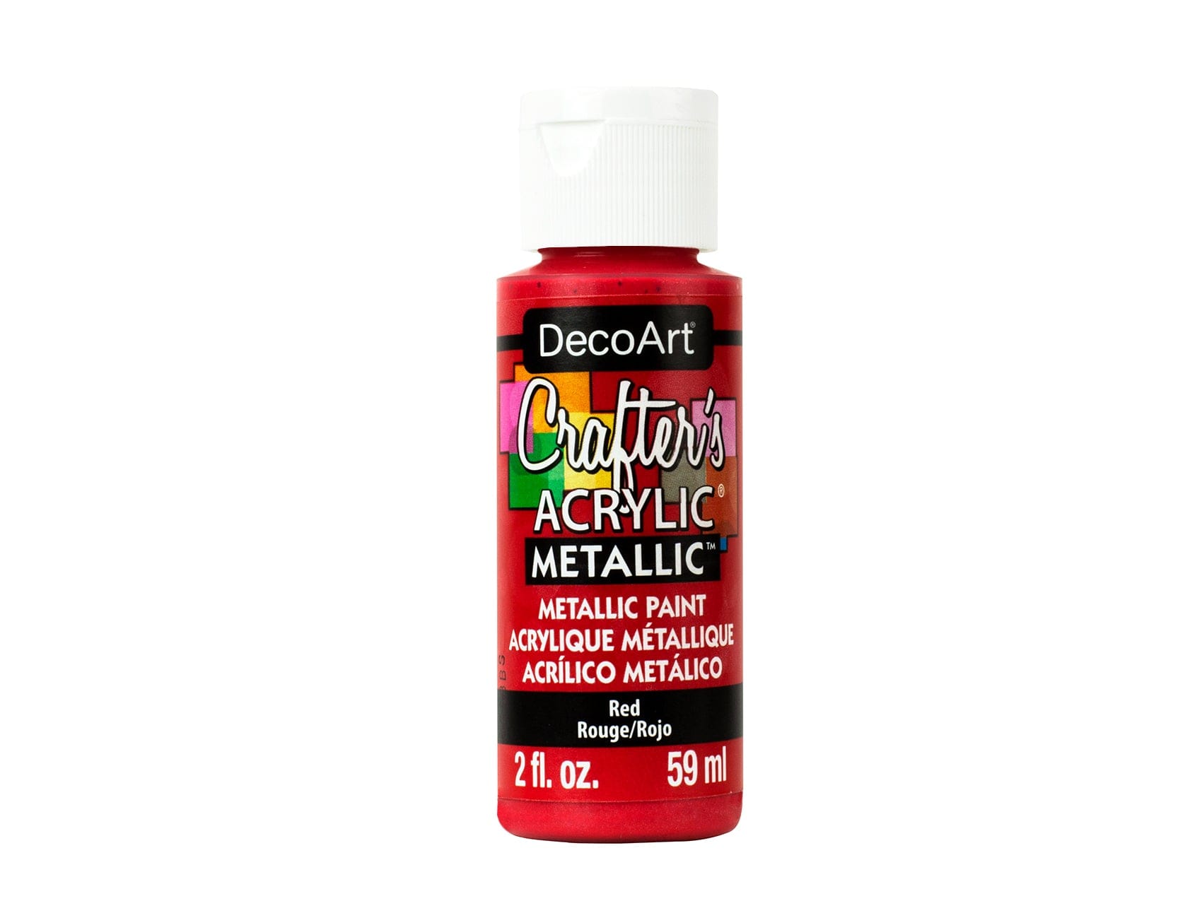 Crafters Acrylic Paint: 2oz Craft & Hobby DCA01-DCA173 A166 Red Metallic - Brantford Surplus