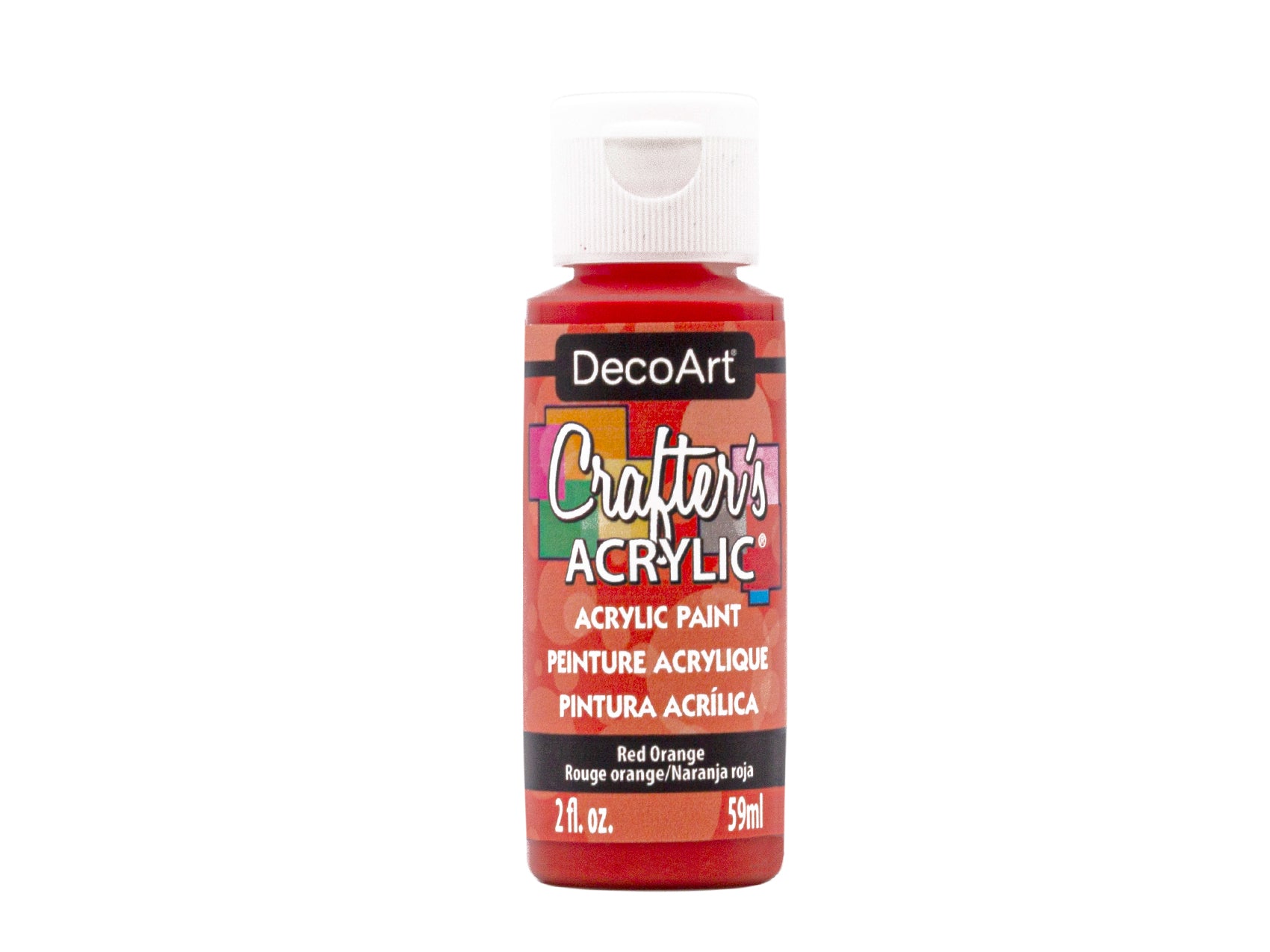 Crafters Acrylic Paint: 2oz Craft & Hobby DCA01-DCA173 A171 Red Orange - Brantford Surplus