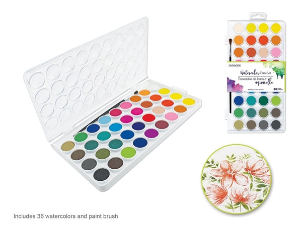 Color Factory: Artist Watercolor Pan Set 36pc w/Brush