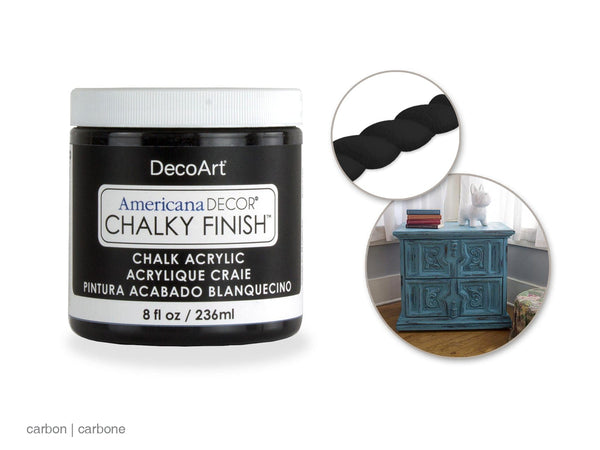 Decoart Paint: 8oz Chalky Finish Americana Decor ADC01-ADC43 ADC29 Carbon