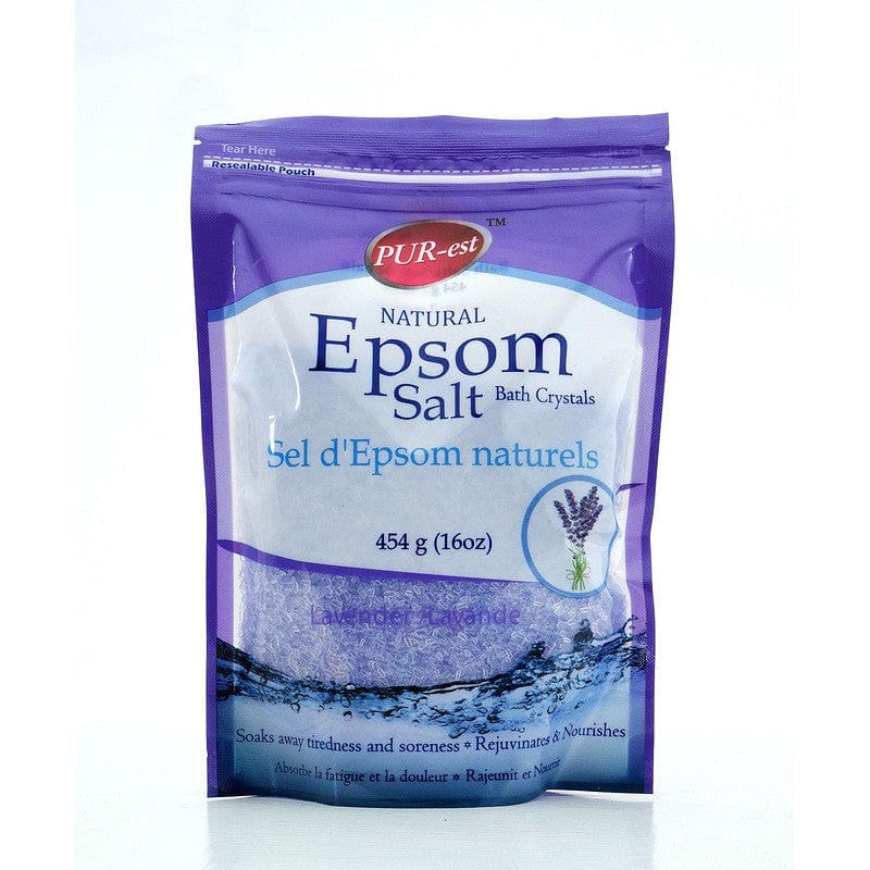 Purest Epsom Salt Bath Crystals Lavander 454gm - Brantford Surplus