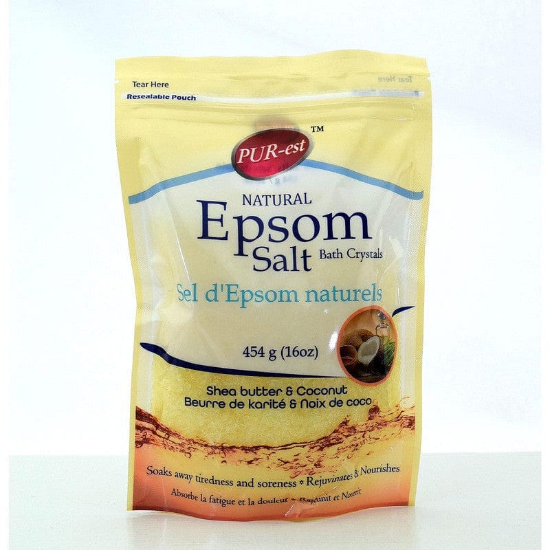 Purest Epsom Salt Bath Crystals Shea Butter & Coconut 454gm - Brantford Surplus