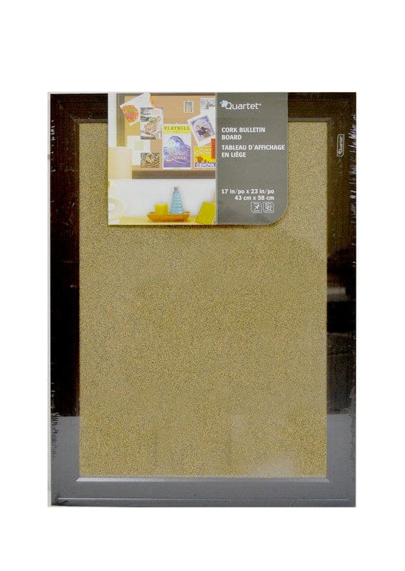 QUARTET CORK BULLETIN BOARD 17"x 23" ESPRESSO - Brantford Surplus