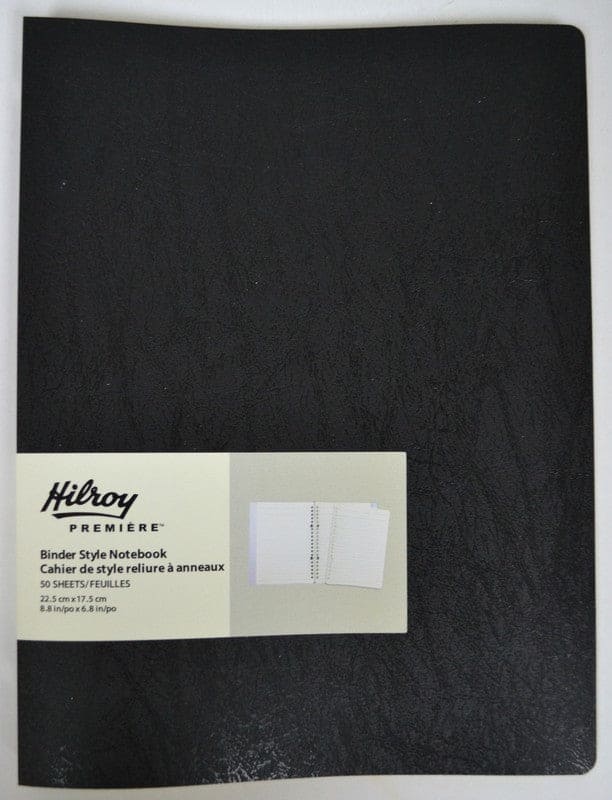 HILROY BINDER STYLE NOTEBOOK 100PGS 8.8x6.8 inch - Brantford Surplus