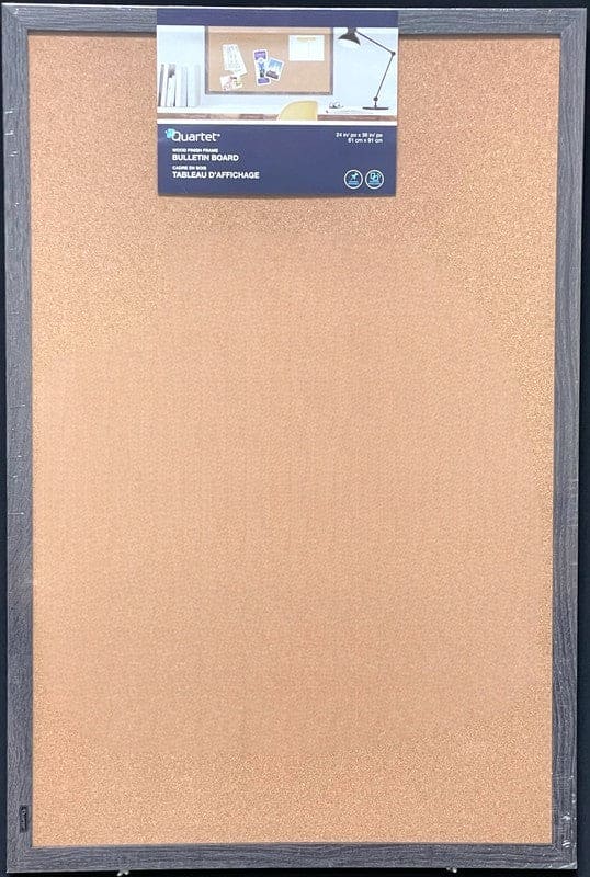 QUARTET CORK BOARD 24"x36" WOOD FINISH - Brantford Surplus