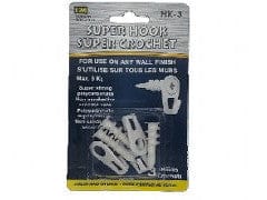 Super hook - use on any wall finish - max 8kg
