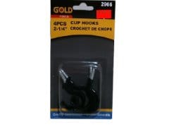 Cup hooks 2.25 inch 4 pack black - Brantford Surplus