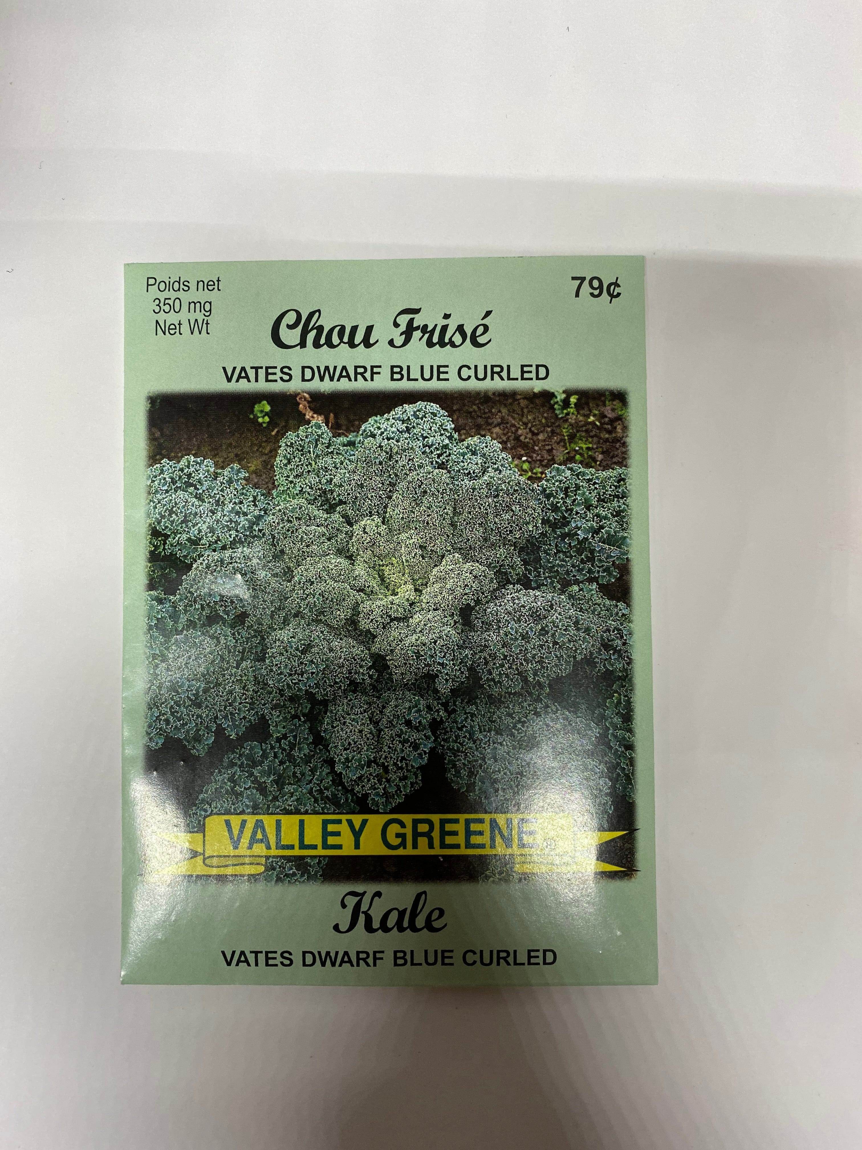 Kale Vates Dwarf Blue Curled Valley Greene - Brantford Surplus