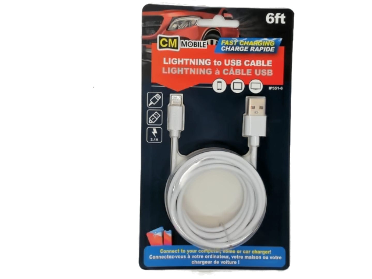 USB fast charging cable - 6 feet - Brantford Surplus