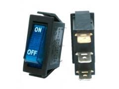 Switch Illuminated 110v 6a On-off Blue rectangular