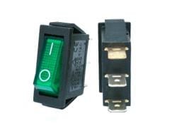 Switch Illuminated 110v 6a On-off Green rectangular
