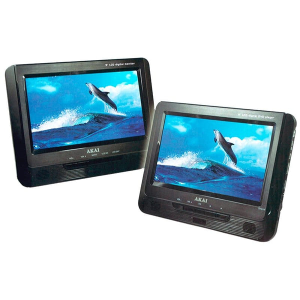 Akai 9-in Portable Dual Screen DVD Player