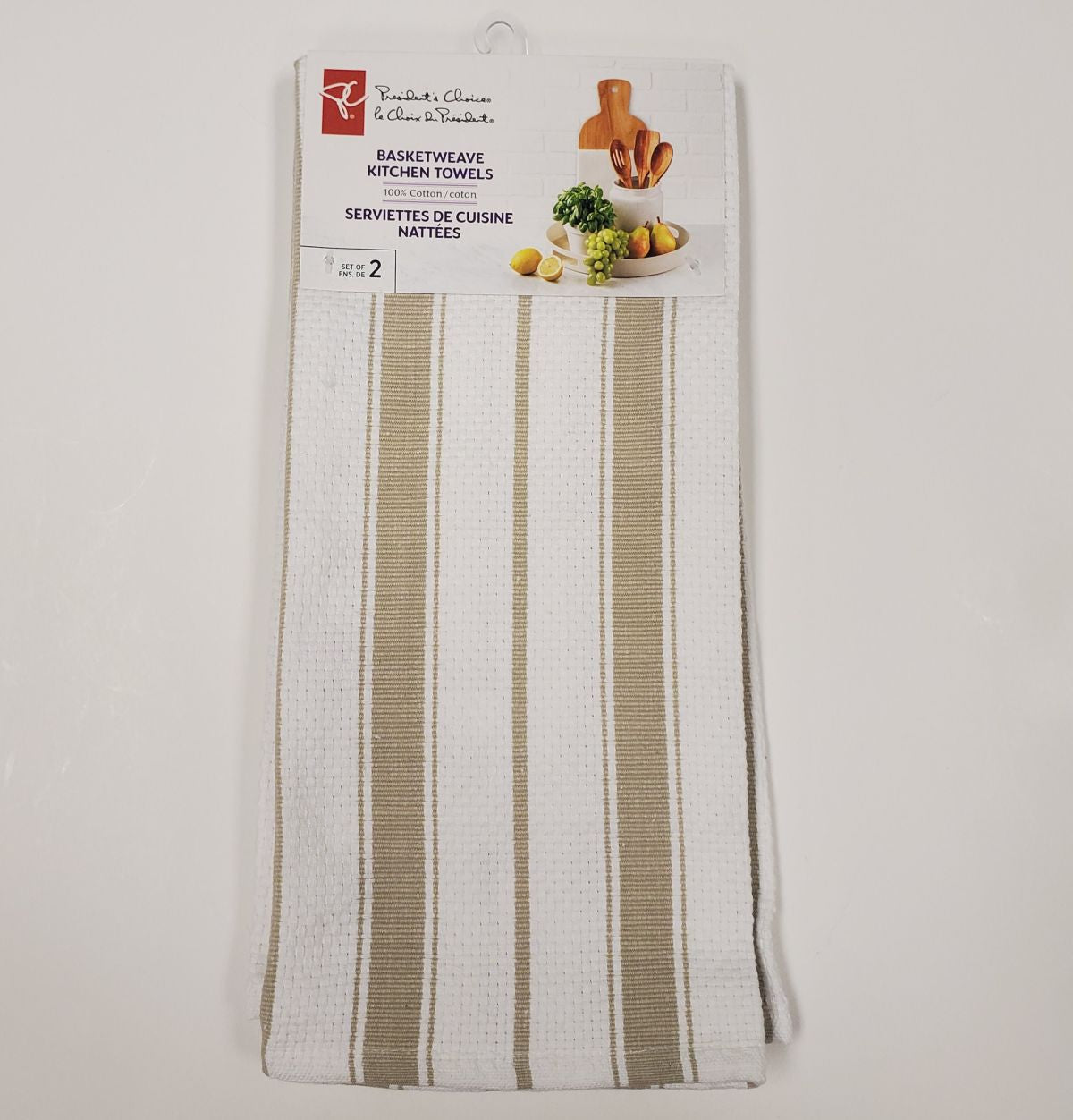 PC Basketweave Kitchen Towel 2pk 18x28 inch – Beige - Brantford Surplus