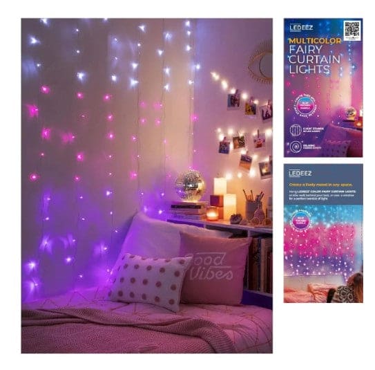 LED Fairy Lights Curtain Multi Color LED EEZ - Brantford Surplus