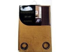Black Out Taupe  Faux Silk Curtains 58X84 Inch Size