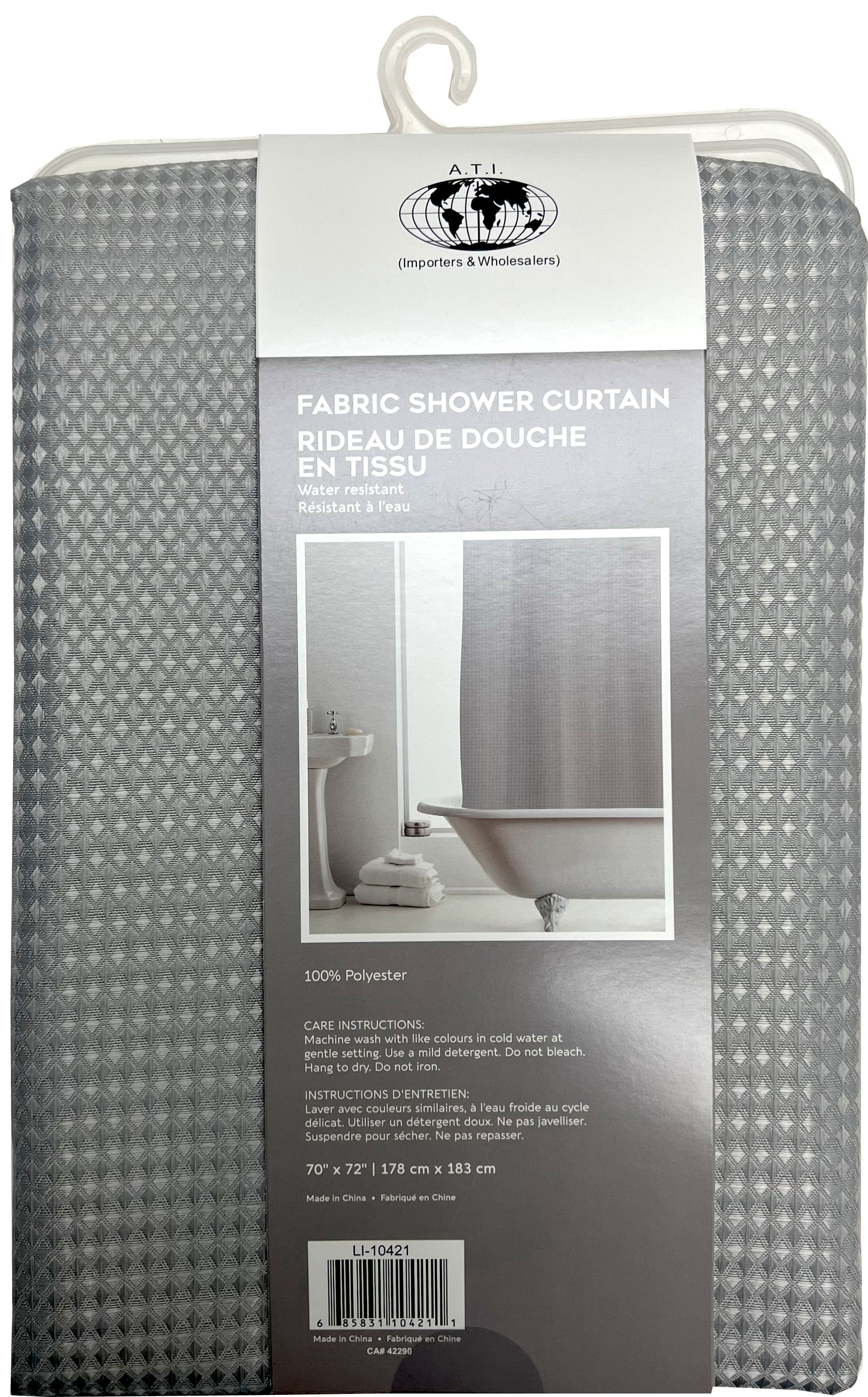 Shower Curtain Waffle-Grey - Brantford Surplus