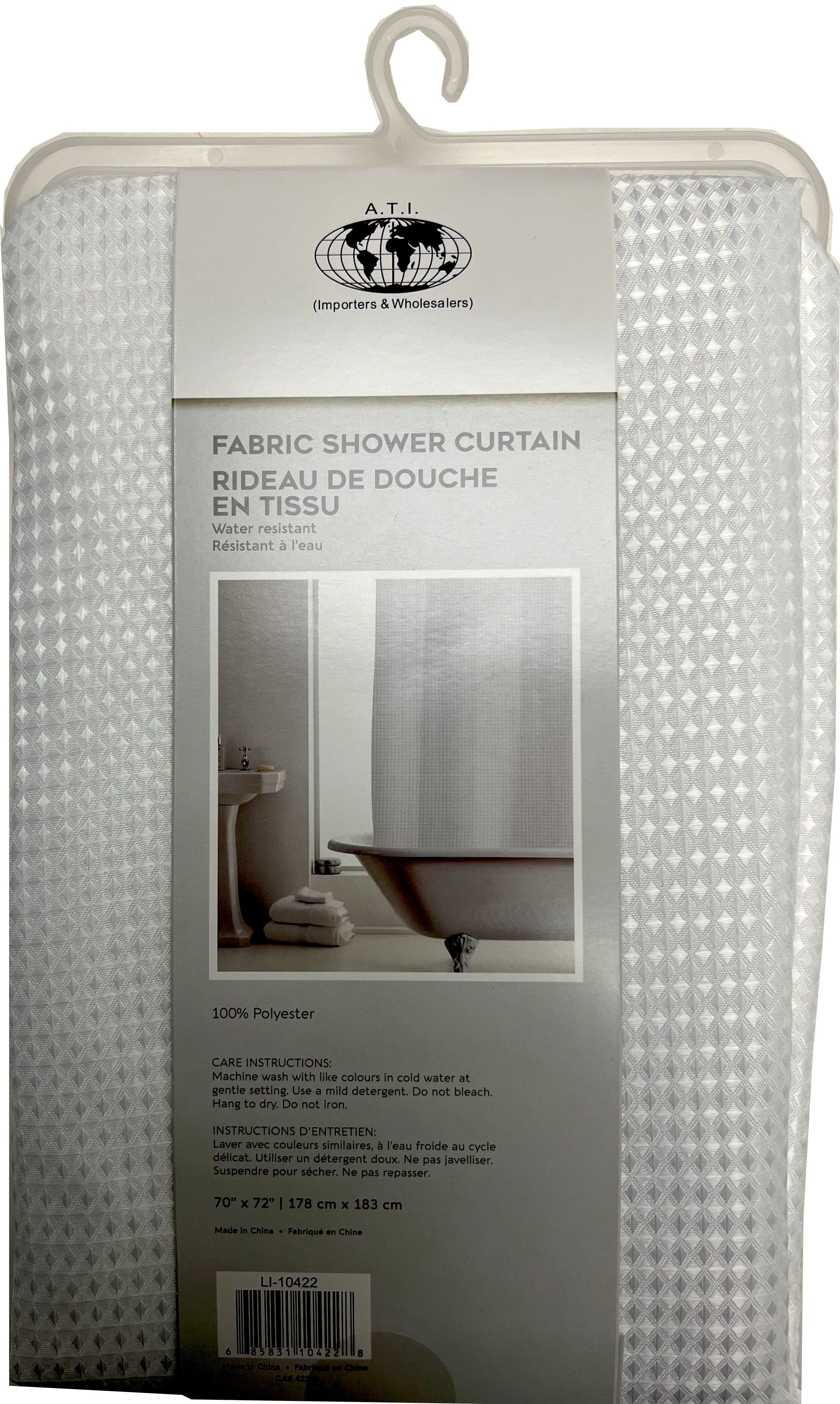 Shower Curtain Waffle-White - Brantford Surplus