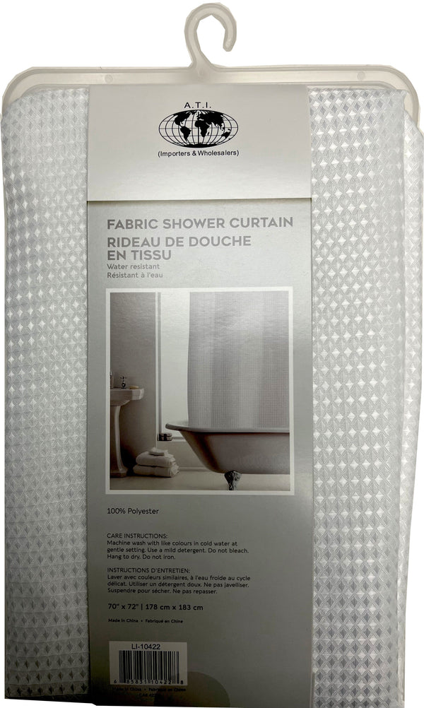 Shower Curtain Waffle-White