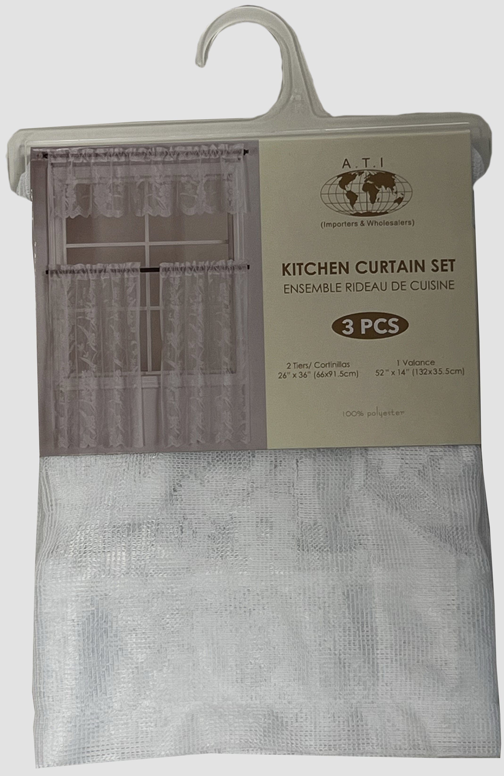 Kitchen curtain white lace - Brantford Surplus