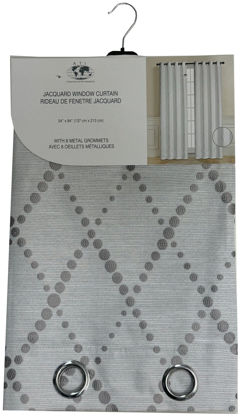 Curtains 54X84"Fa Linen Dotd Silver