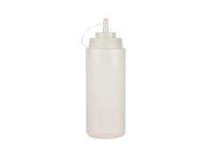 32OZ CLEAR WIDE MOUTH SQUEEZE BOTTLES WITH LID 1/PK x 24/CS