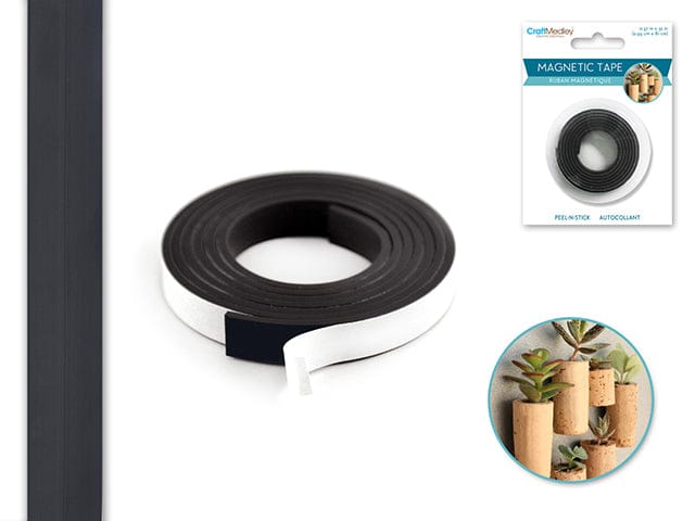 Magnetic Tape: 3/8"x32" Strip Peel-n-Stick - Brantford Surplus