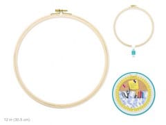 Needlecrafters: 12" Embroidery Hoop w/Brass Clamp