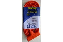 Cord Extension 24 foot 3 outlet 16/3
