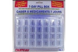 Box Pill 7 Day W/ Removeable Compartments