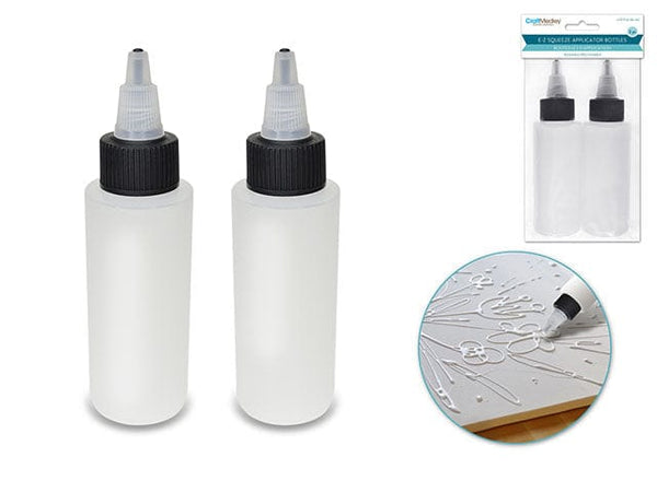 Plastic Bottle: 60ml EZ-Squeeze Paint & Glue Applicator x2