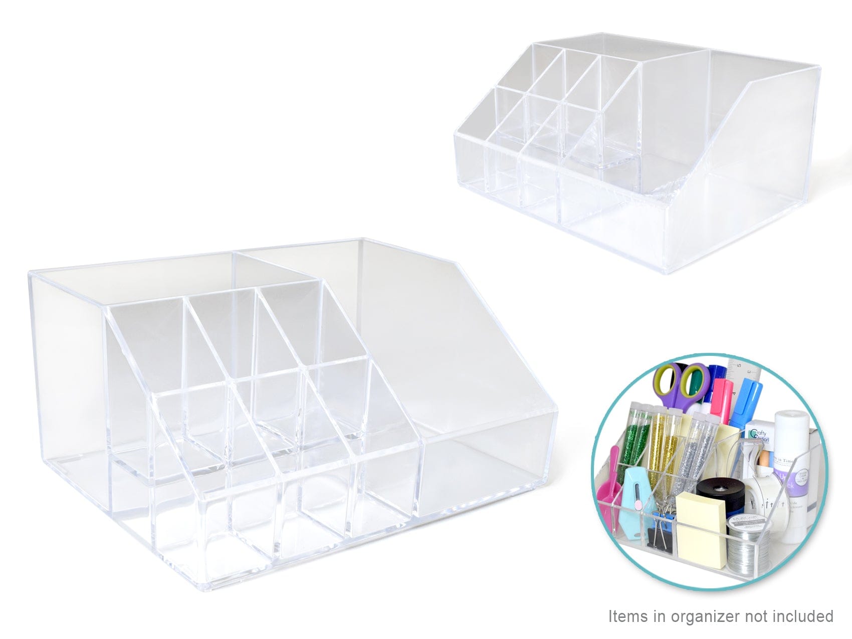 Craft Storage 6.7x5x3.2 inch Desktop Organizer 8-slot Multi-Level - Brantford Surplus