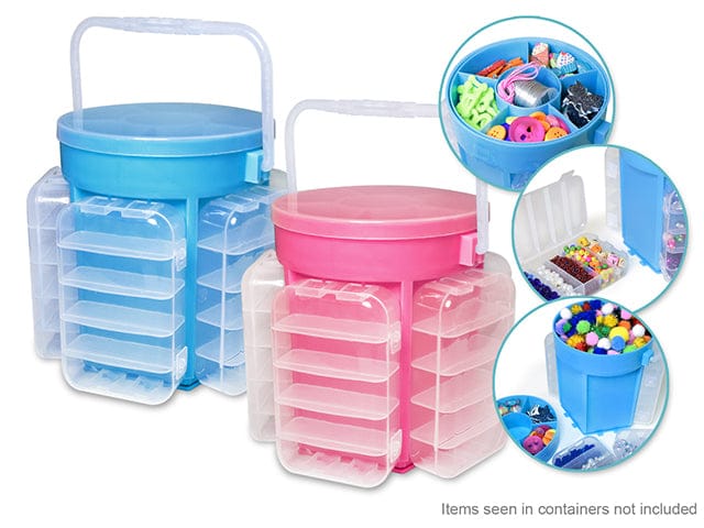 Craft Storage: 5.2x5.9 inch Storage - Organizing Bucket with 5 Snap-on Org Boxes - Brantford Surplus