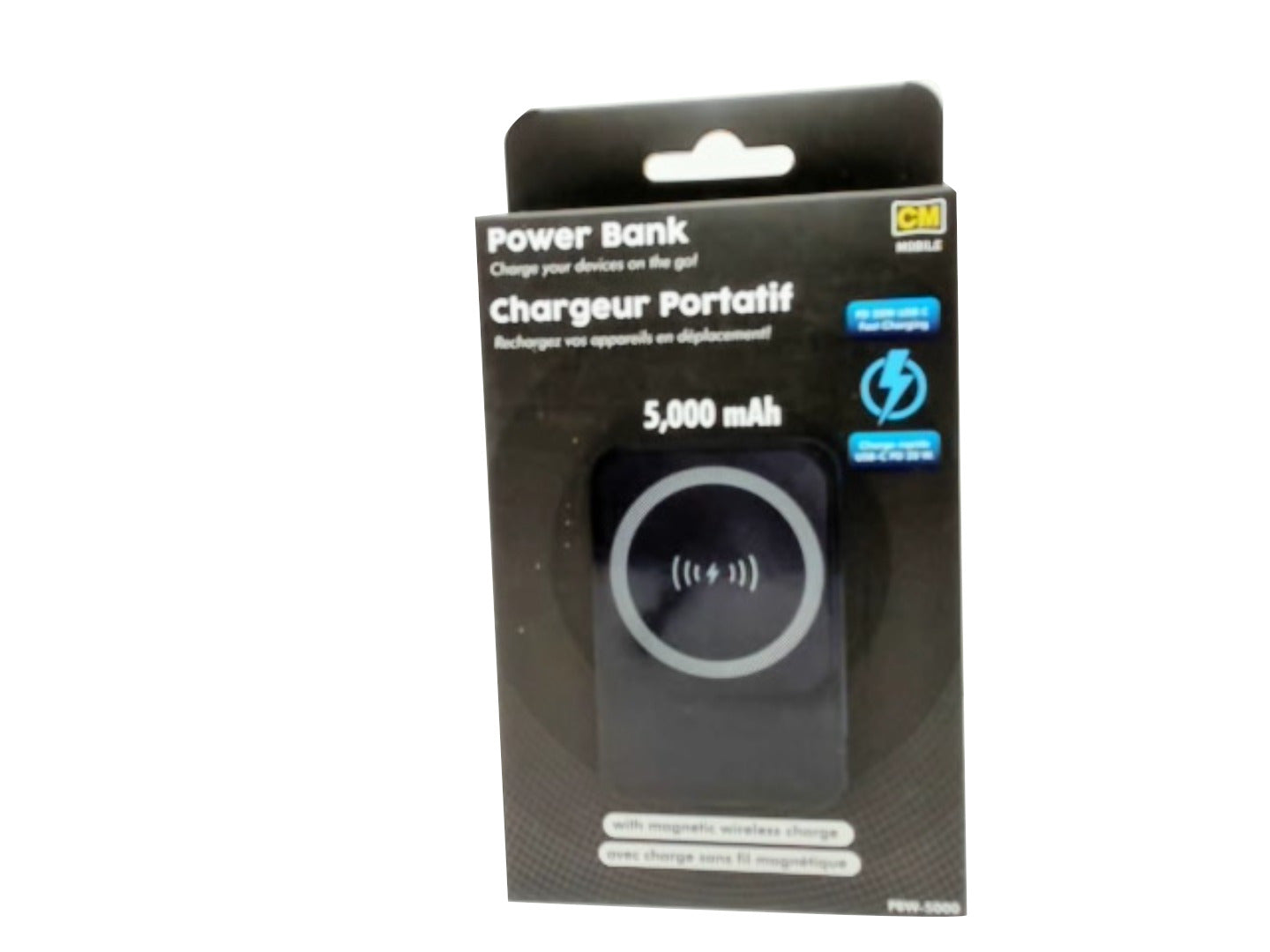 Power bank 5,000 mAh with magnetic wireless charging - PD 20W Type-C charging - Brantford Surplus