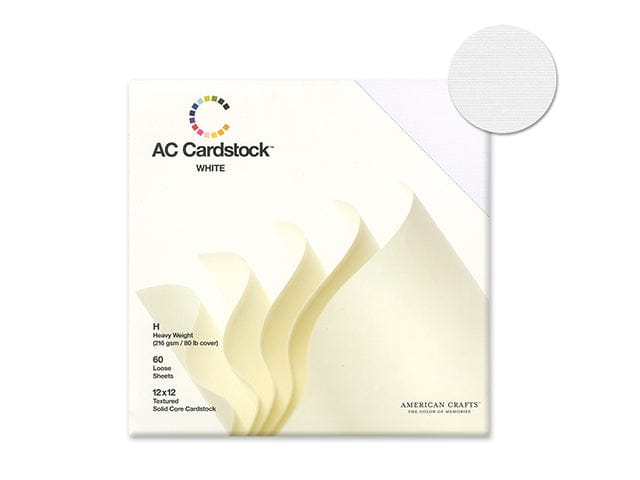 Scrapbook Cardstock: 12"x12" 80lb (216gsm)... A) White Solid