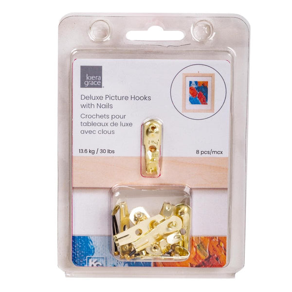 KG 8-PC Picture Hooks Weight limit: 30lbs, Clam shell