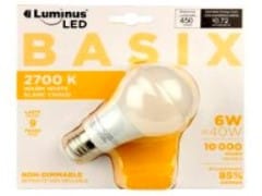 LUMINUS LED BASIX 6W A19 2700K - Brantford Surplus