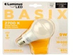 LUMINUS LED BASIX 9W A19 2700K - Brantford Surplus