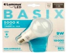 LUMINUS LED BASIX 9W A19 5000K - Brantford Surplus