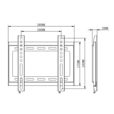 Wall mount TV fixed position 17-37 inch 30kg capacity - Brantford Surplus