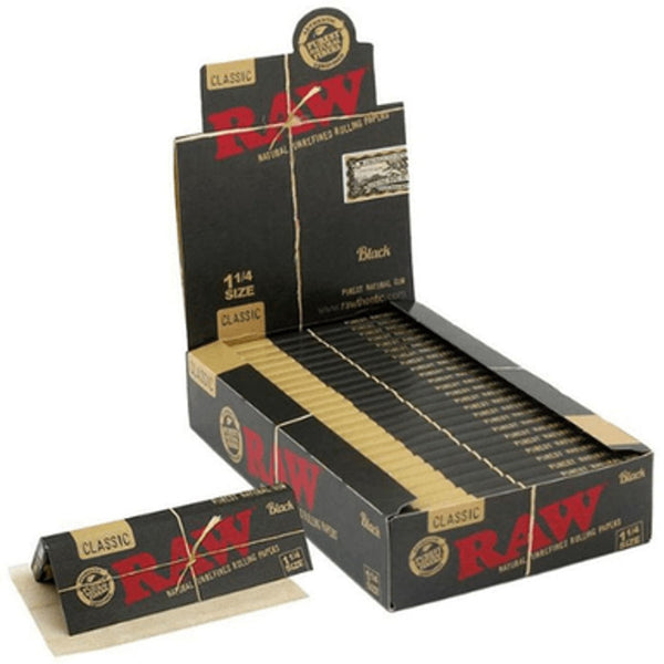 Raw Black 1 1/4 Rolling Papers