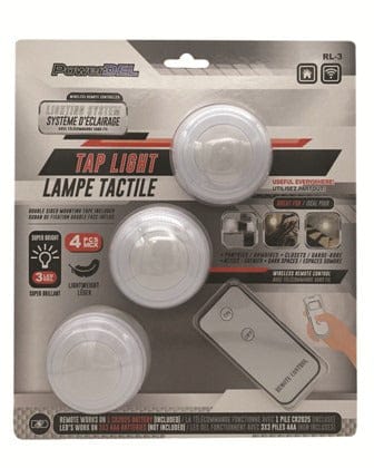 3pk tap light with remote