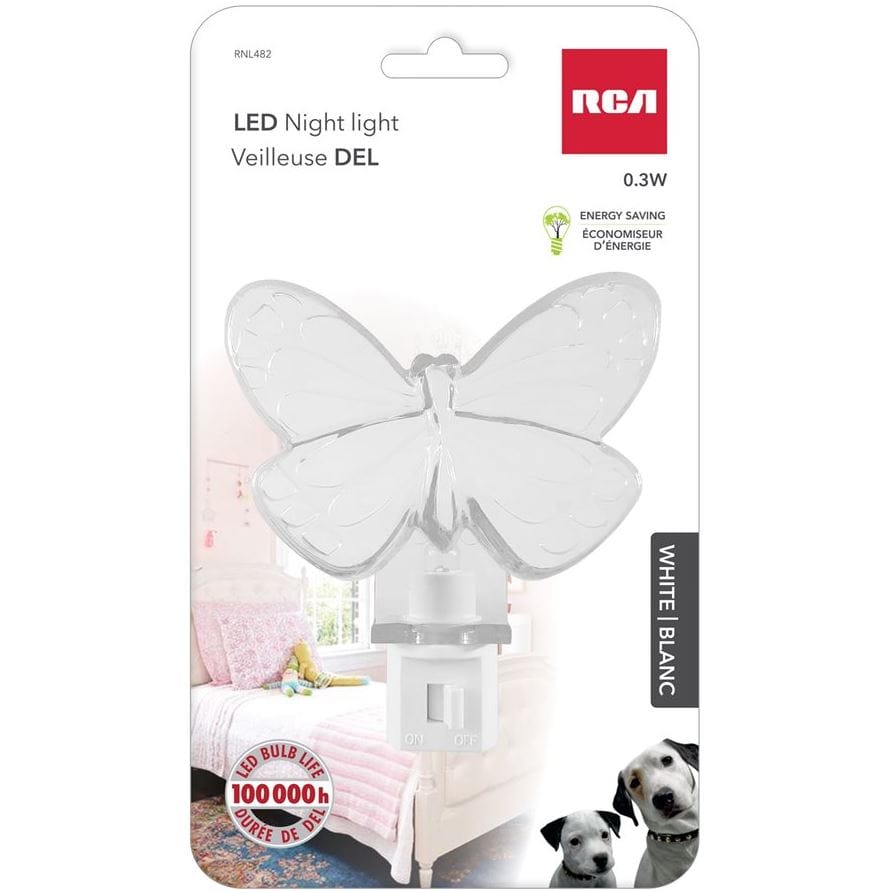 Night Light Butterfly 0.3W White RCA - Brantford Surplus