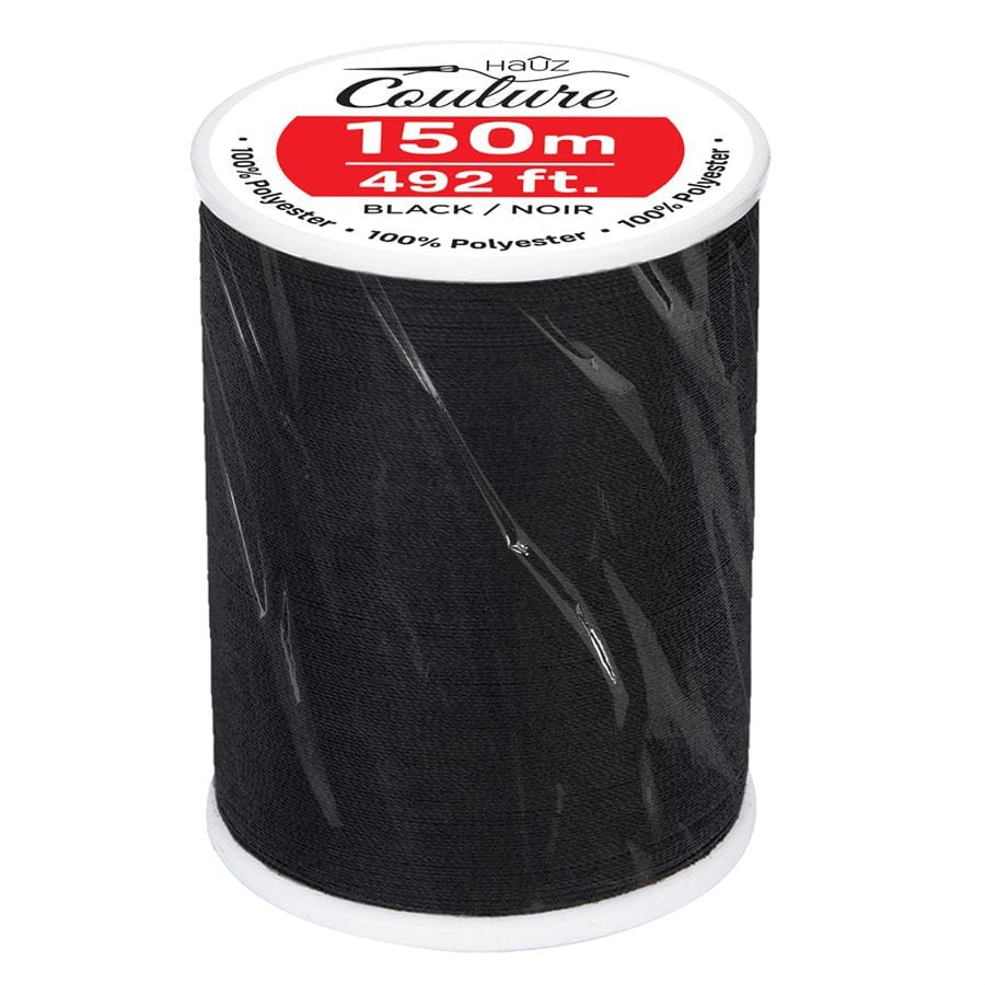 Hauz | 100% Polyester Thread, 150m, Black - Brantford Surplus