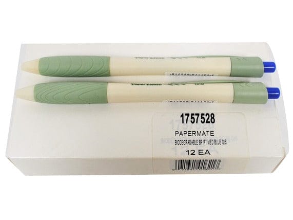 PAPERMATE BIODEGRADEABLE PENS 12/WHITE BOX