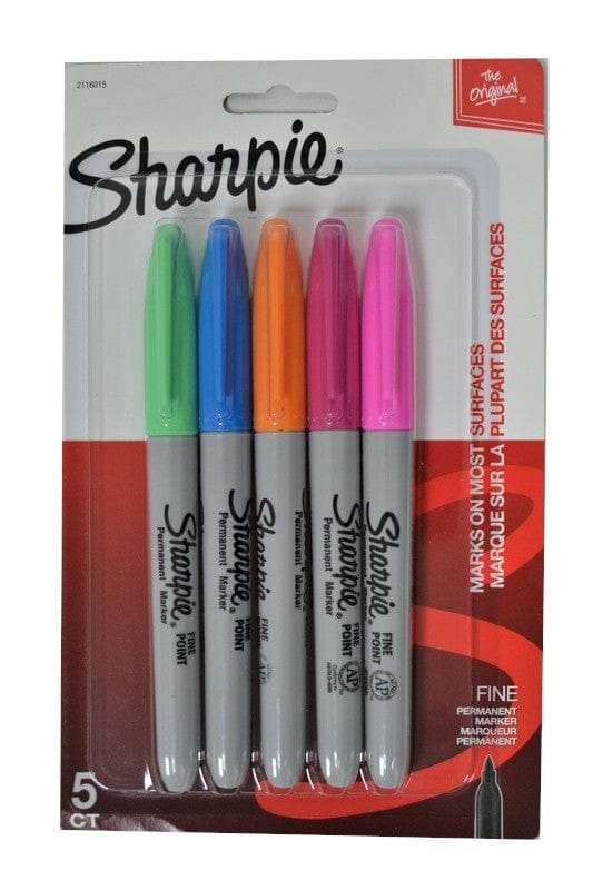 SHARPIE 5PK FINE MARKERS ASST'D - Brantford Surplus