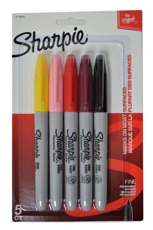 SHARPIE 5PK FINE MARKERS ASST'D - Brantford Surplus