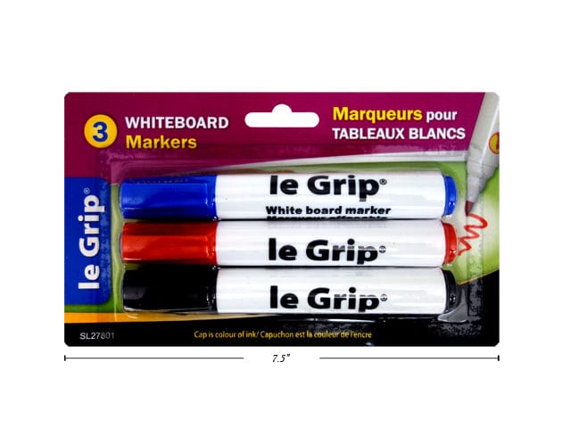 3 PK WHITEBOARD MARKERS, ASST COLORS - Brantford Surplus