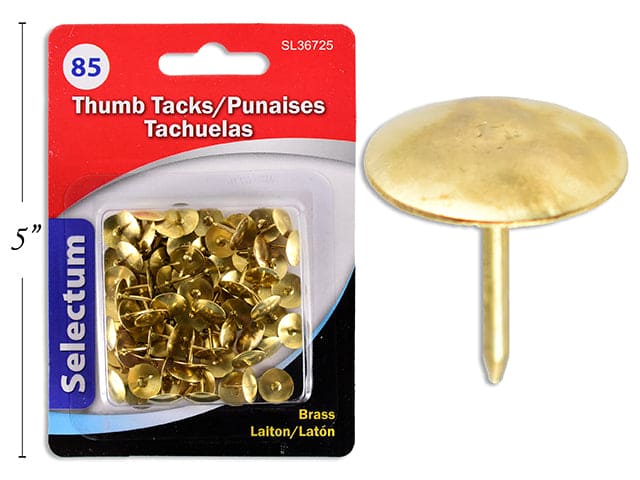 Thumbtack 85 PCS X 3/8 inch brass - Brantford Surplus