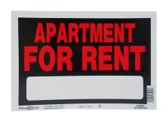 APARTMENT.FOR RENT SIGN 8X12" MADE IN USA