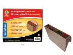 6 POCKET ALL PURPOSE EX. FILE, 12X10" WITH ELASTIC